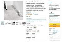 A3353  Neodrain 60" Linear Shower Drain, Brushed S