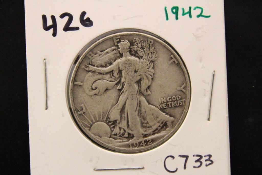 1942 WALKING LIBERTY HALF DOLLAR COIN