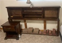King Size Headboard , w End Table and bricks