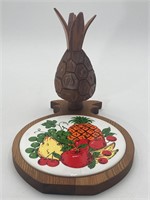 Japanese Made Wood Pineapple And Cutting Board