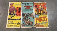 3 X VINTAGE MOVIE POSTERS INCLUDE