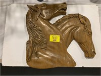UNSIGNED LOCAL ARTIST CARVED WOOD HORSE PLAQUE