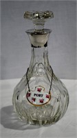 Crystal With Sterling Silver Rim Decanter
