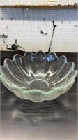 Thick glass lotus petal bowl blenko?