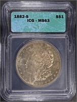 1882-S MORGAN DOLLAR ICG MS63