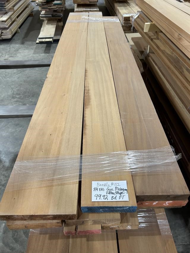 bdle 112 99.92 bdft 8/4 ribbon stripe Mahogany