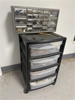 Storage drawers filled with miscellaneous tools