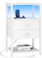 Furologee Nightstand with Charging Station
