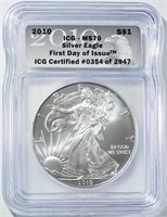 2010 AMERICAN SILVER EAGLE ICG MS-70