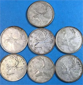 7x 25 Cents Silver Canada (Group 2)