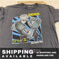 One Punch Man Genos T-Shirt Anime Gray Men's