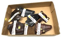 Lot: 7 assorted leather holsters, includes: S&W
