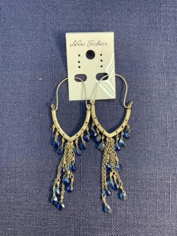 Sterling silver Earrings with blue detail