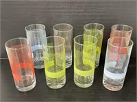 Set of eight glass highball glasses