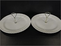 Pair of Sheffield Bone White China serving plates