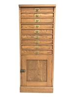 Oak Multi-Drawer Collector's Cabinet