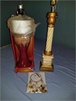 VINTAGE LAMP AND NEW LAMP -- STILL IN BOX