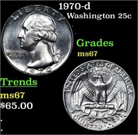 1970-d Washington Quarter 25c Grades GEM++ Unc