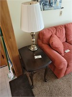 DROP LEAF CHERRY END TABLE W/ LAMP