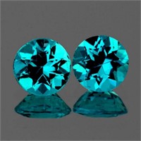 Natural Rare Brazil Blue Apatite Pair 6.50 MM - VV