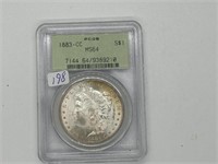 1883 CC MS64 PCGS Morgan Silver Dollar