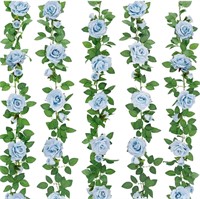 ZIFTY 5Pcs 32.5FT Blue Flower Garland