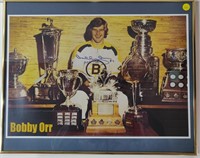 Bobby Orr Standing w/ Stanley Cup, Framed Poster