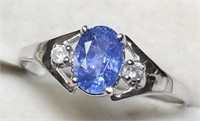 $1600 10K  Sapphire(0.55ct) Diamond(0.04ct) Ring