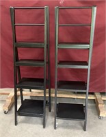Pair of Collapsible Wood Shelving Units