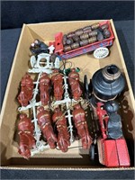 Cast Iron 8 Horse Drawn Wagon & Fire Engine -Lot