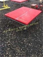 5'X4' RED METAL TABLE ON WHEELS