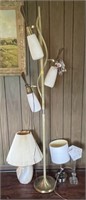 MID CENTURY FLOOR LAMP & 3 TABLE LAMPS
