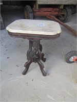 VICTORIAN MARBLE TOP TABLE STAND 16 X22"