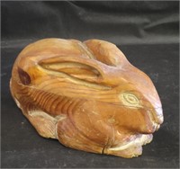 Carved Wooden Rabbit Decor