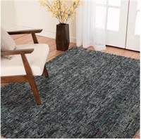 Carson Blue/Grey 5 ft. x 7 ft. Wool Area Rug