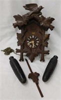 Black Forest German cuckoo clock, 14" tall