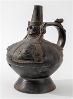 Pre-Columbian Sican Blackware Stirrup Vessel
