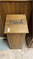 Wooden trash bin, 28 “ tall 12 1/2 x 12 1/2