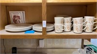 Shelf lot of Corelle by Corning dishes