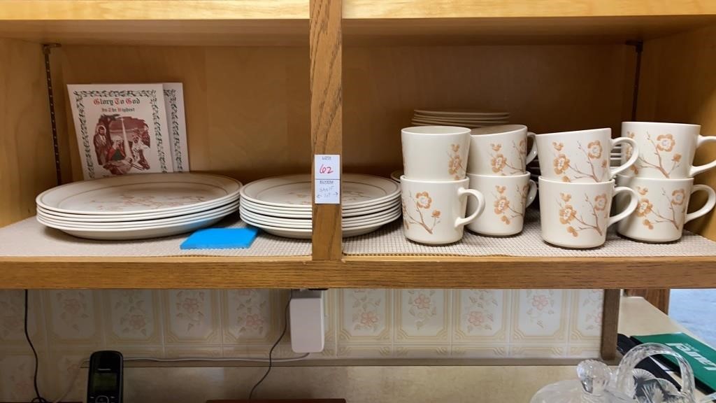 Shelf lot of Corelle by Corning dishes