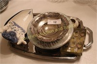Silverplate tray & bowl