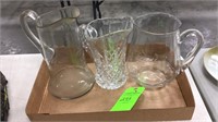 3 glass pitchers