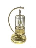 Vintage Brass J. Kaiser Bird Cage Clock w/ Stand