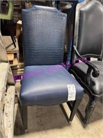 6X, NAVY LEATHER EXECUTIVE DINING CHAIR