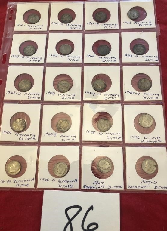 Sleeve sheet of dimes