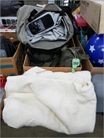 Blanket, Nice Air Mattress, & Military Bags
