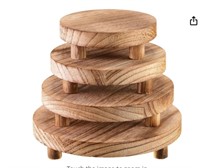 Geetery 4 Pcs Wooden Display Stand Display Risers