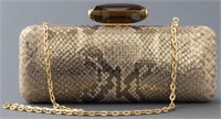 Judith Leiber Gold-Tone Python-Print Handbag