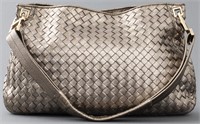 Bottega Veneta Gold-Tone Woven Leather Handbag