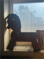 Wooden Horse; Antique Hotel AC Sign